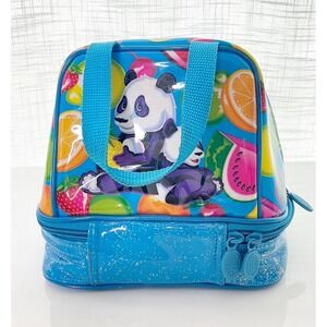 Rare Vintage 1990's Lisa Frank Insulated Soft Lunch Bag Tote Pandas & Fruit